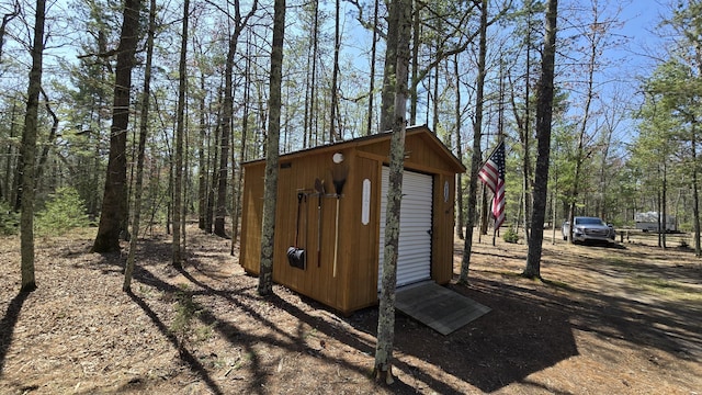 view of shed