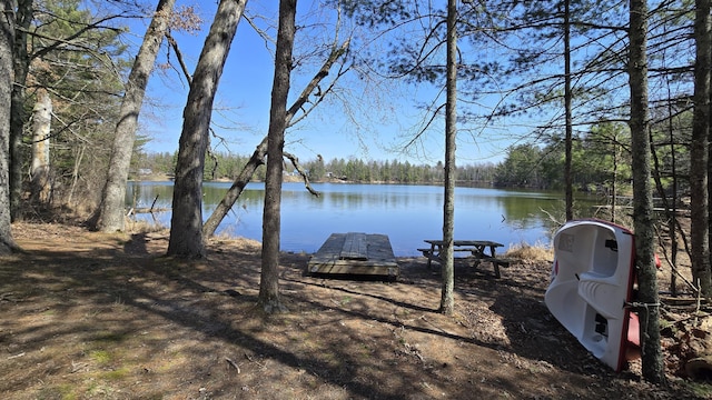 exterior space featuring a boat dock
