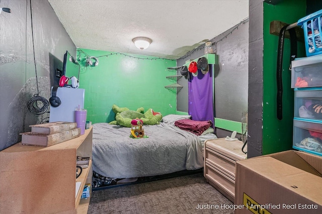 bedroom with a textured ceiling