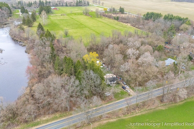 drone / aerial view featuring a rural view