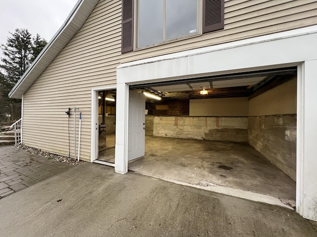 view of garage