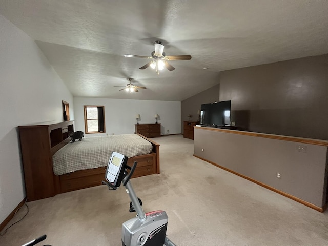 34722 36th Ave, Paw Paw, MI 49079 - bedroom featuring light colored carpet, lofted ceiling, and baseboards