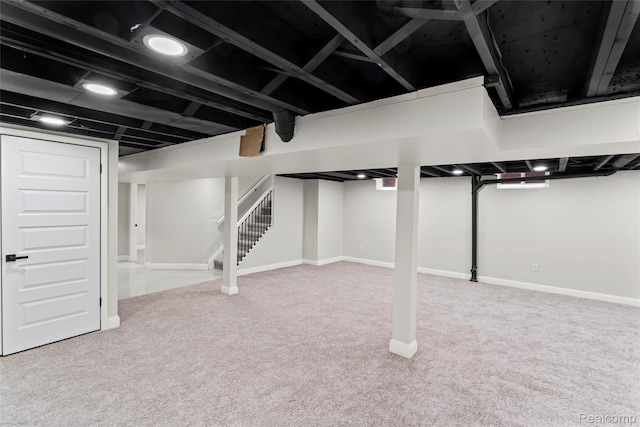 3761 Campbell St, Dearborn, MI 48124 - finished below grade area featuring carpet and stairs