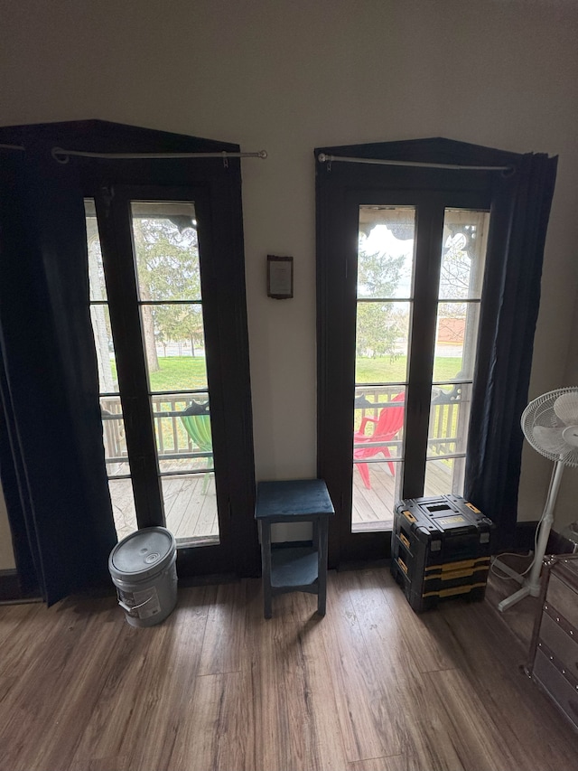 8083 S State Rd, Goodrich, MI 48438 - doorway with wood finished floors