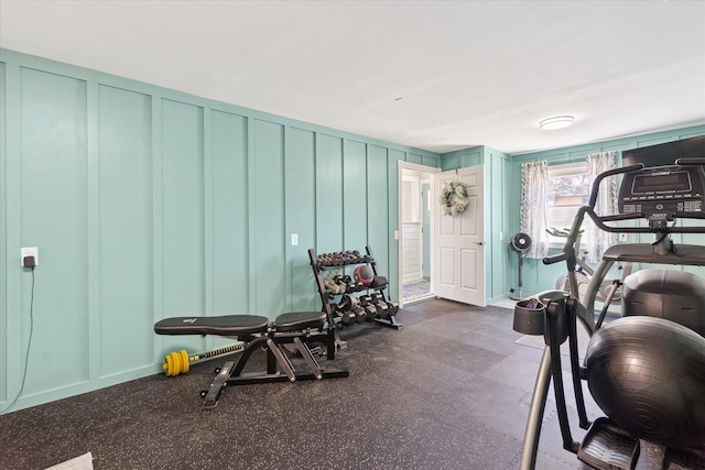 2510 Ruth Dr, Fenton, MI 48430 - exercise room featuring a decorative wall