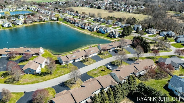 3076 Regency Pkwy, Zeeland, MI 49464 - bird's eye view featuring a residential view and a water view