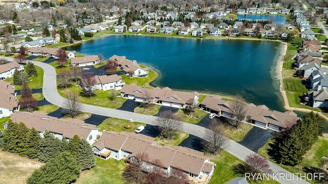 3076 Regency Pkwy, Zeeland, MI 49464 - bird's eye view with a residential view and a water view