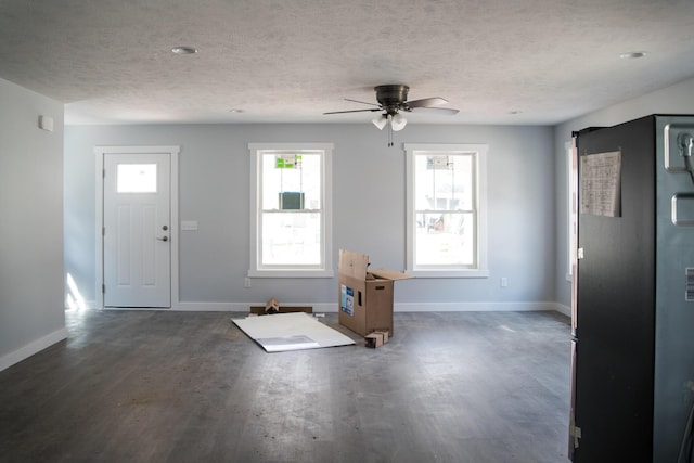 1024 Clinton Ave, Kalamazoo, MI 49001 - entryway featuring wood finished floors, a ceiling fan, and baseboards
