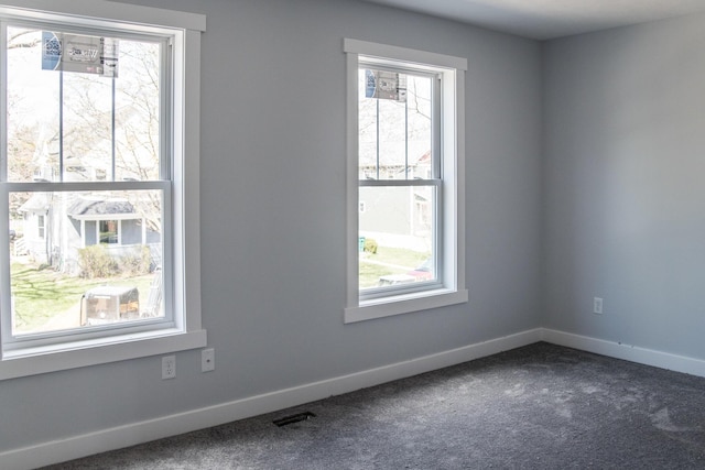 1024 Clinton Ave, Kalamazoo, MI 49001 - carpeted spare room with a healthy amount of sunlight, baseboards, and visible vents