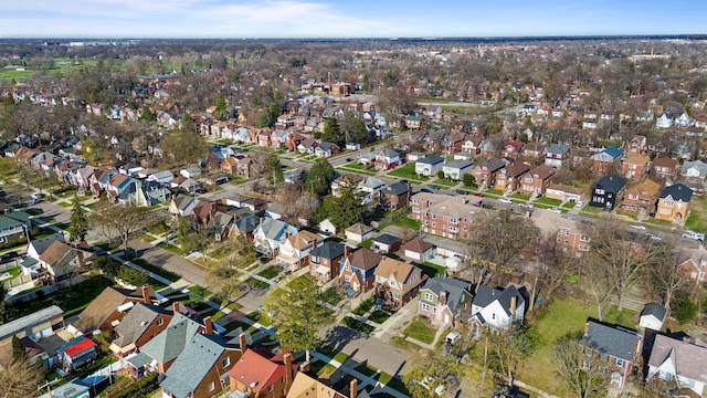 aerial view with a residential view