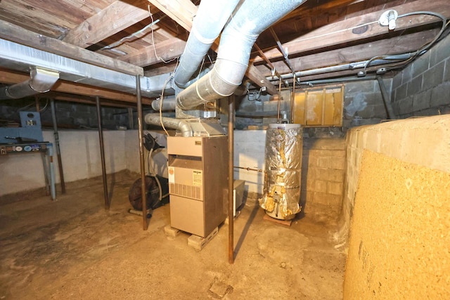 69369 Oak St, Benton Harbor, MI 49022 - unfinished basement with water heater