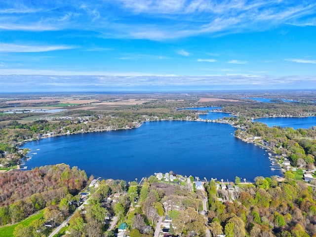 69369 Oak St, Benton Harbor, MI 49022 - bird's eye view featuring a wooded view and a water view