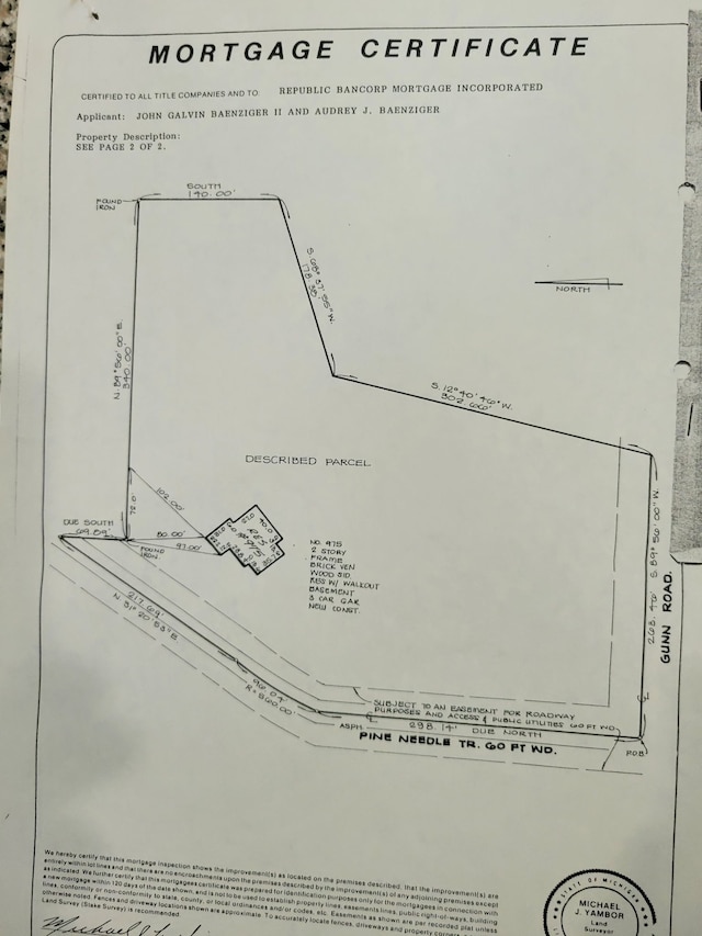 975 Pine Needle Trl, Rochester, MI 48306 - survey map / technical document