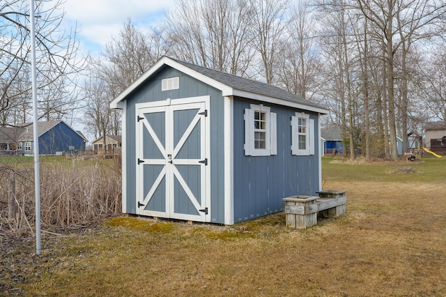 view of shed