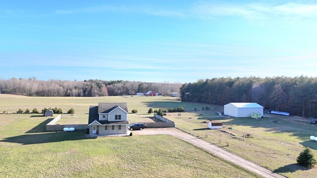 6039 W Morris Lake Rd, Mears, MI 49436 - bird's eye view with a wooded view and a rural view