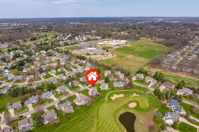 7511 Dunross Dr, Portage, MI 49024 - drone / aerial view with a residential view and golf course view