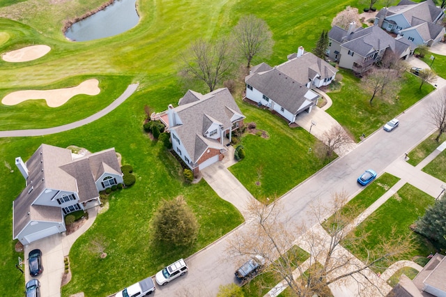 7511 Dunross Dr, Portage, MI 49024 - aerial view featuring a water view, a residential view, and view of golf course