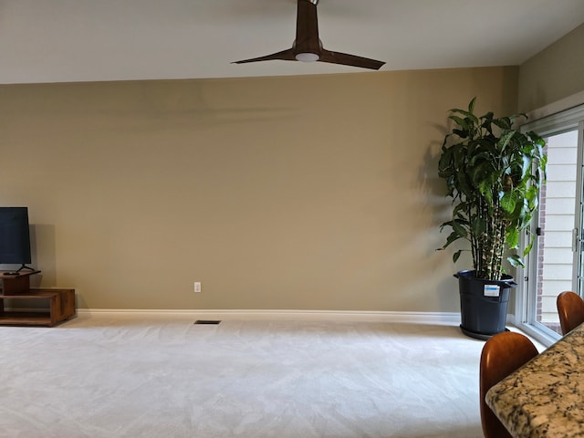 45645 Graystone Ln, Canton, MI 48187 - living area featuring carpet, baseboards, and ceiling fan