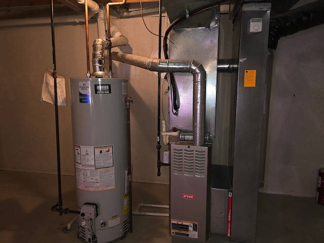 45645 Graystone Ln, Canton, MI 48187 - utility room featuring water heater and heating unit