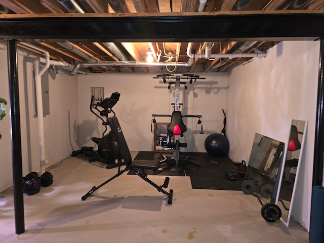 45645 Graystone Ln, Canton, MI 48187 - exercise room featuring electric panel