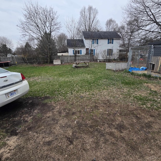 view of yard featuring fence