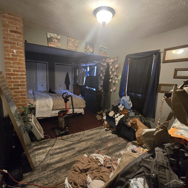 bedroom with a textured ceiling