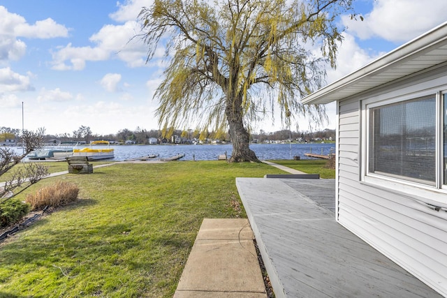 8033 S Portage Rd, Jackson, MI 49201 - view of yard featuring a deck with water view