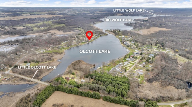 8033 S Portage Rd, Jackson, MI 49201 - drone / aerial view with a water view