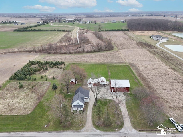 aerial view featuring a rural view