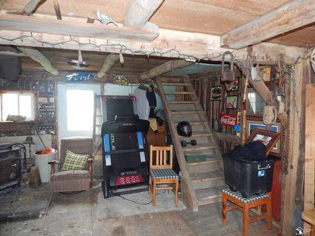 basement with stairway