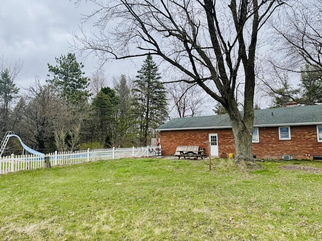 view of yard with fence