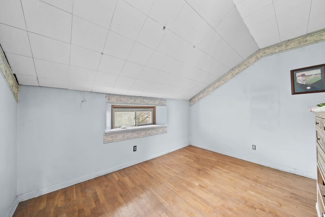 8825 Mills Rd, Manitou Beach, MI 49253 - bonus room with light wood-style flooring, baseboards, and vaulted ceiling