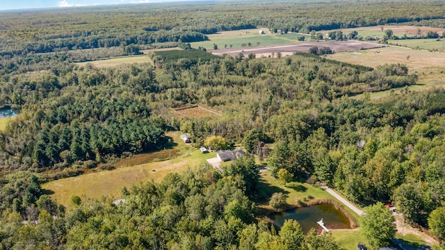 4345 W Mcnally Rd, Coleman, MI 48618 - aerial view featuring a view of trees and a water view