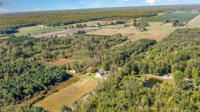4345 W Mcnally Rd, Coleman, MI 48618 - aerial view featuring a wooded view