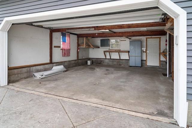 view of garage