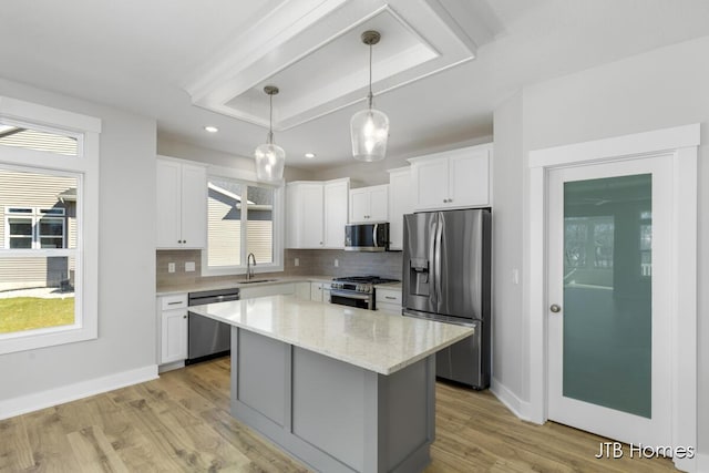 7571 Brook Villa Ct, Allendale, MI 49401 - kitchen with appliances with stainless steel finishes, a sink, backsplash, white cabinetry, and recessed lighting