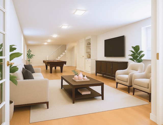 1657 Glenwood Rd, Ann Arbor, MI 48104 - living room with wood finished floors and stairs
