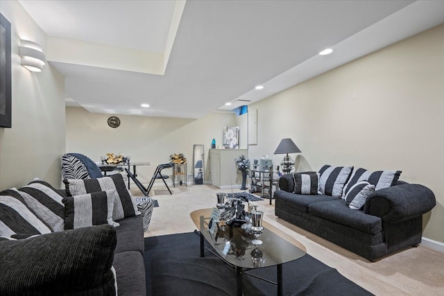 26765 Plumgrove Ln, Farmington Hills, MI 48334 - living room featuring recessed lighting and carpet