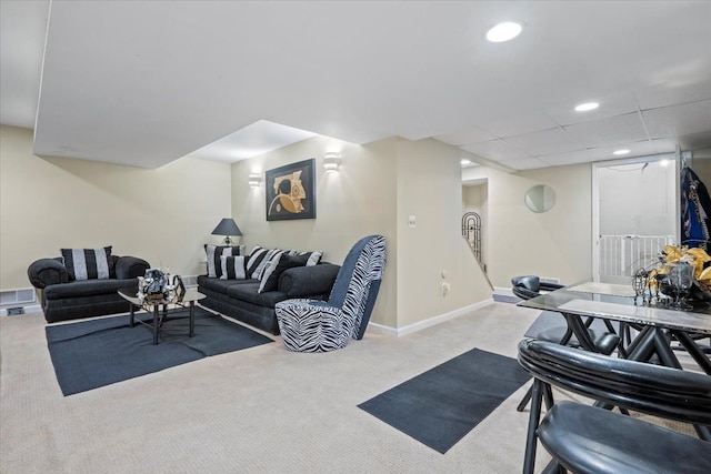 26765 Plumgrove Ln, Farmington Hills, MI 48334 - carpeted living room featuring recessed lighting and baseboards