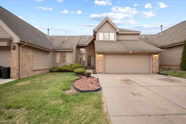 26765 Plumgrove Ln, Farmington Hills, MI 48334 - view of front of property with brick siding, a garage, and concrete driveway