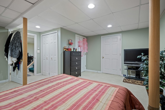 26765 Plumgrove Ln, Farmington Hills, MI 48334 - bedroom with baseboards, a closet, and light colored carpet