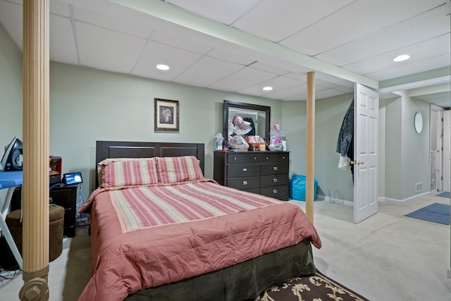 26765 Plumgrove Ln, Farmington Hills, MI 48334 - carpeted bedroom featuring visible vents, baseboards, and recessed lighting