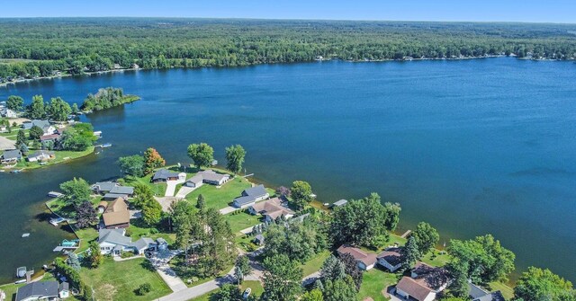 17570 Apache Trl, Howard City, MI 49329 - aerial view with a residential view, a forest view, and a water view