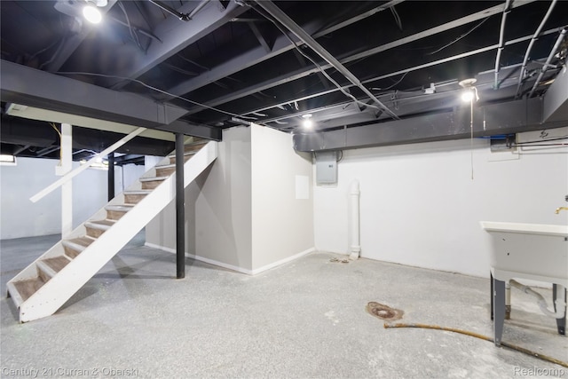 14246 Archdale St, Detroit, MI 48227 - finished basement with stairs and electric panel