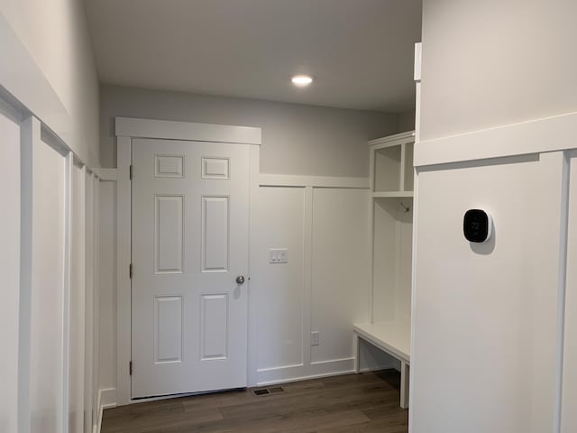 12580 Riverton Rd, Grand Haven, MI 49417 - mudroom with dark wood-style flooring and recessed lighting