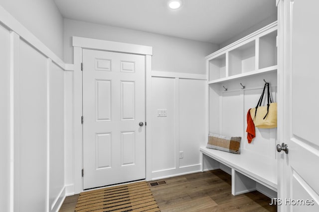 12580 Riverton Rd, Grand Haven, MI 49417 - mudroom featuring dark wood-style flooring and recessed lighting