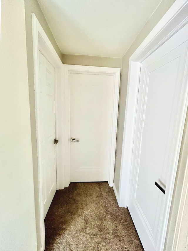 10342 Britain St, Detroit, MI 48224 - hallway featuring dark carpet