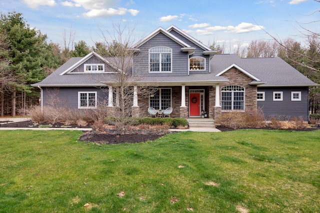17867 K-Line Way, Marshall, MI 49068 - craftsman house with a porch and a front lawn