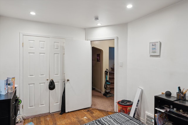 11908 Roxbury St, Detroit, MI 48224 - bedroom with recessed lighting, hardwood / wood-style flooring, and a closet