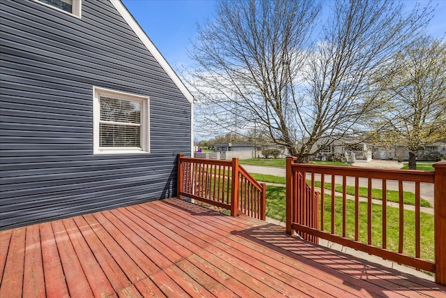 deck with a lawn